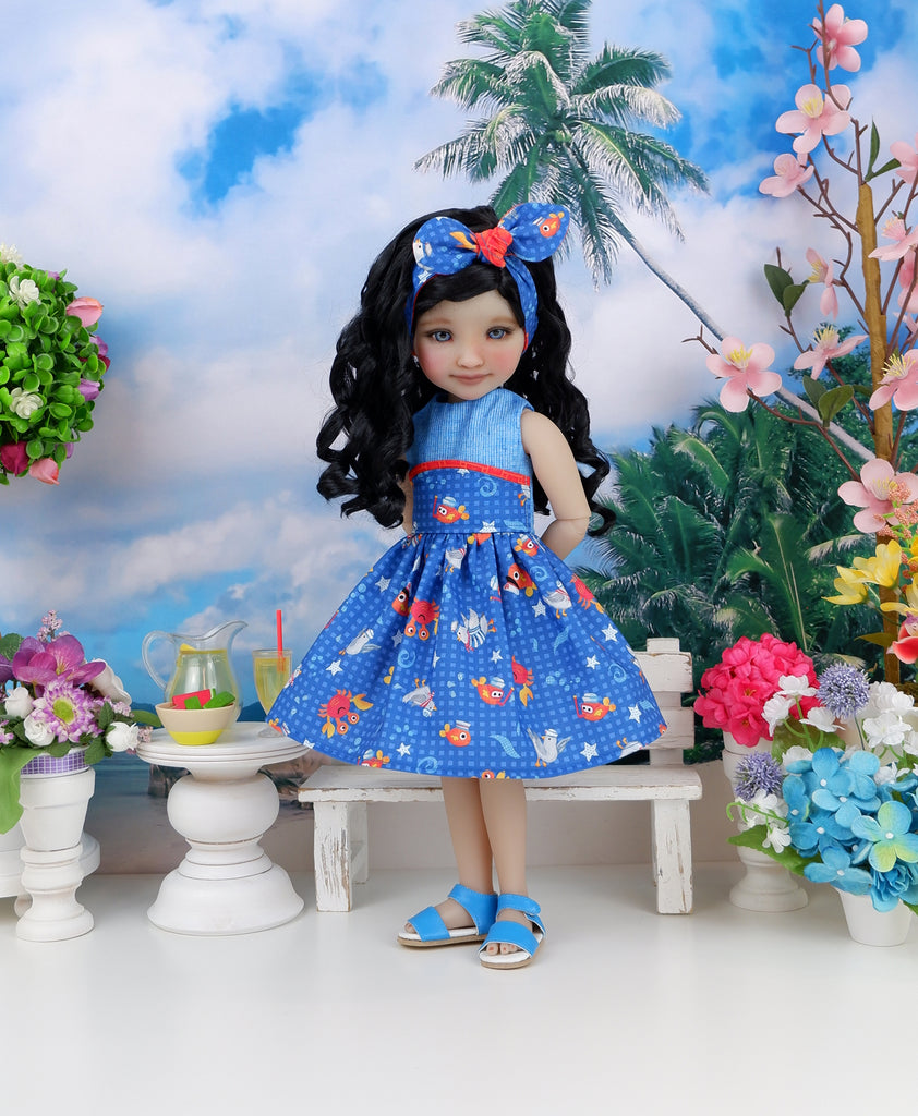 Gone Fishing - dress and sandals for Ruby Red Fashion Friends doll –  Cottontail Doll Designs