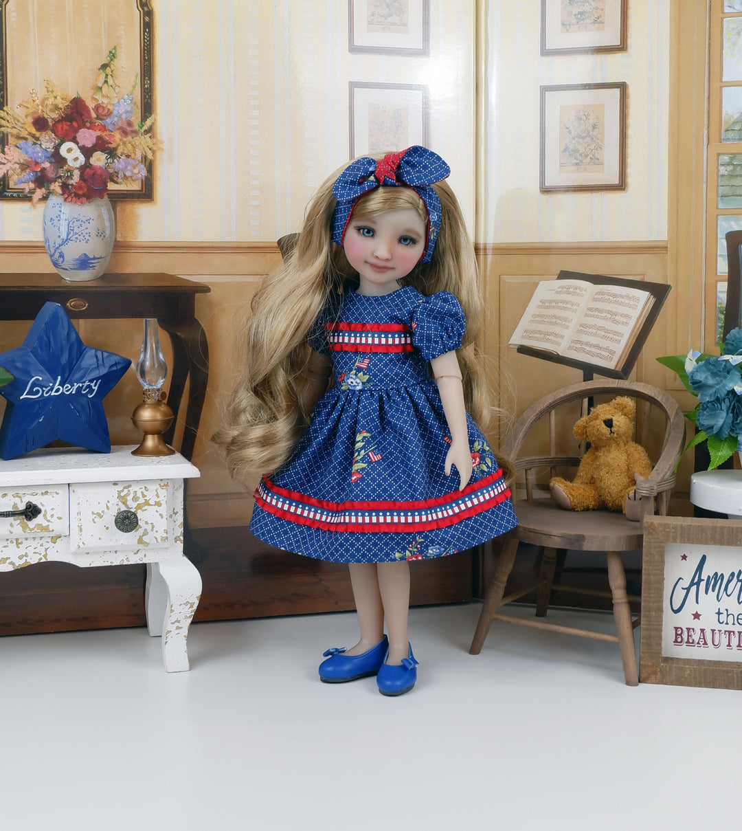 Grand Old Flag - dress with shoes for Ruby Red Fashion Friends doll