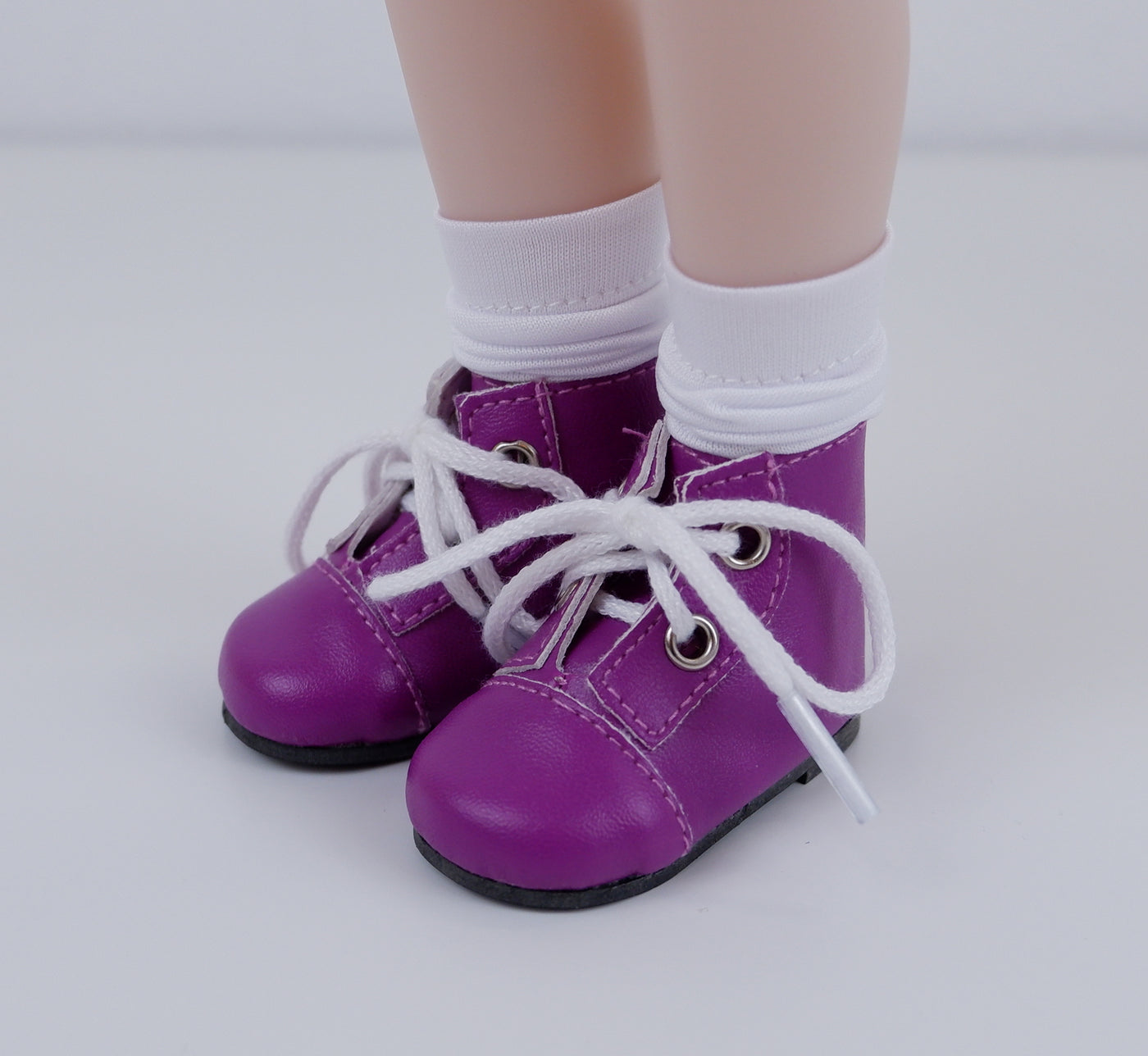 Ankle Lace Up Boots - Grape