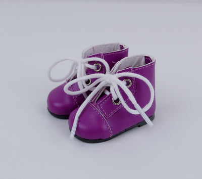 Ankle Lace Up Boots - Grape