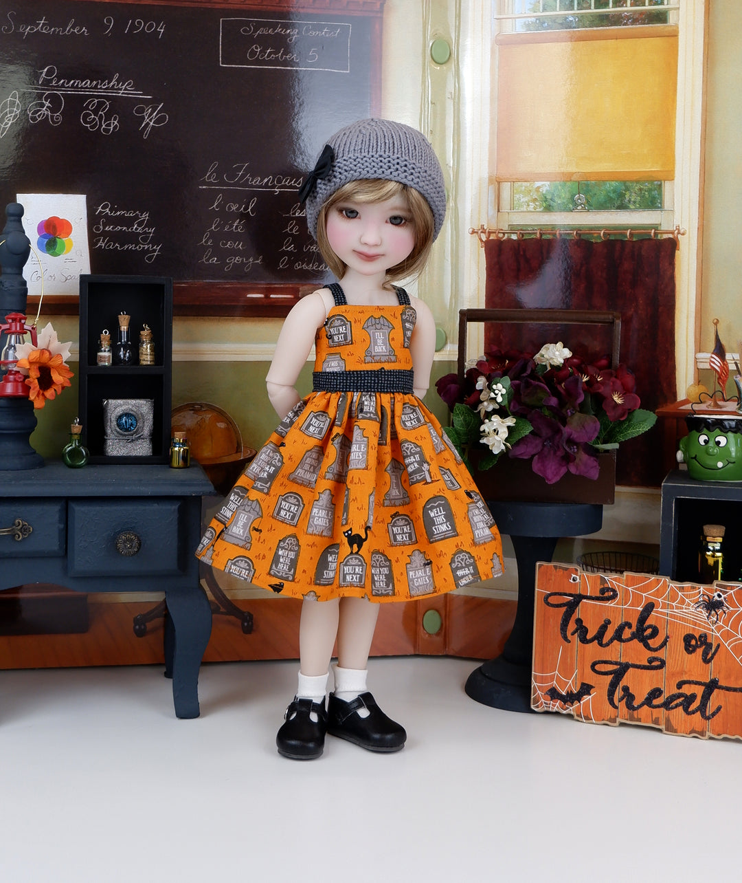 Grave Dust - dress and sweater set with shoes for Ruby Red Fashion Friends doll