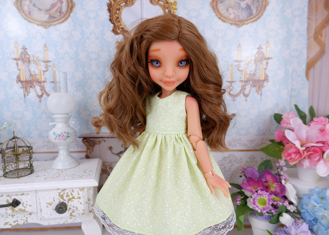 Green Heart Vine - dress with shoes for Ava BJD