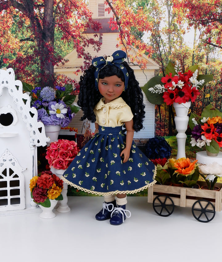 Greenhouse Beauty - blouse & skirt with boots for Ruby Red Fashion Friends doll