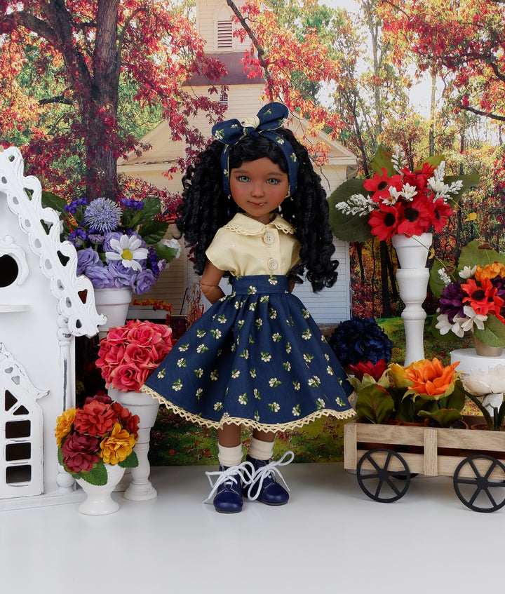 Greenhouse Beauty - blouse & skirt with boots for Ruby Red Fashion Friends doll