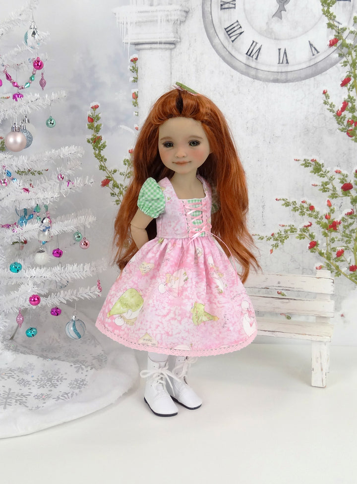 Greenhouse Snowman - dress ensemble with shoes for Ruby Red Fashion Friends doll