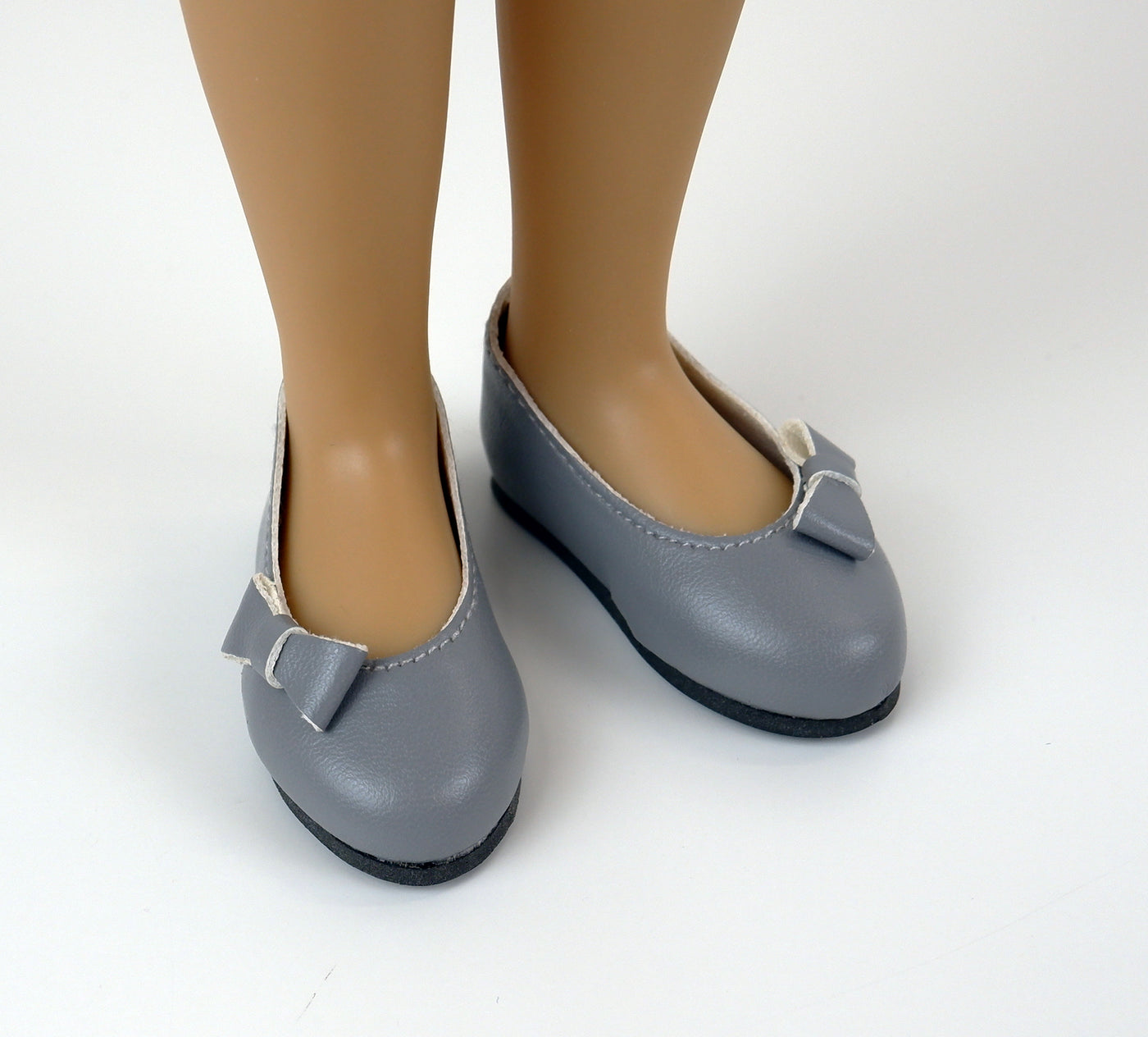 Bow Toe Ballet Flats - Grey