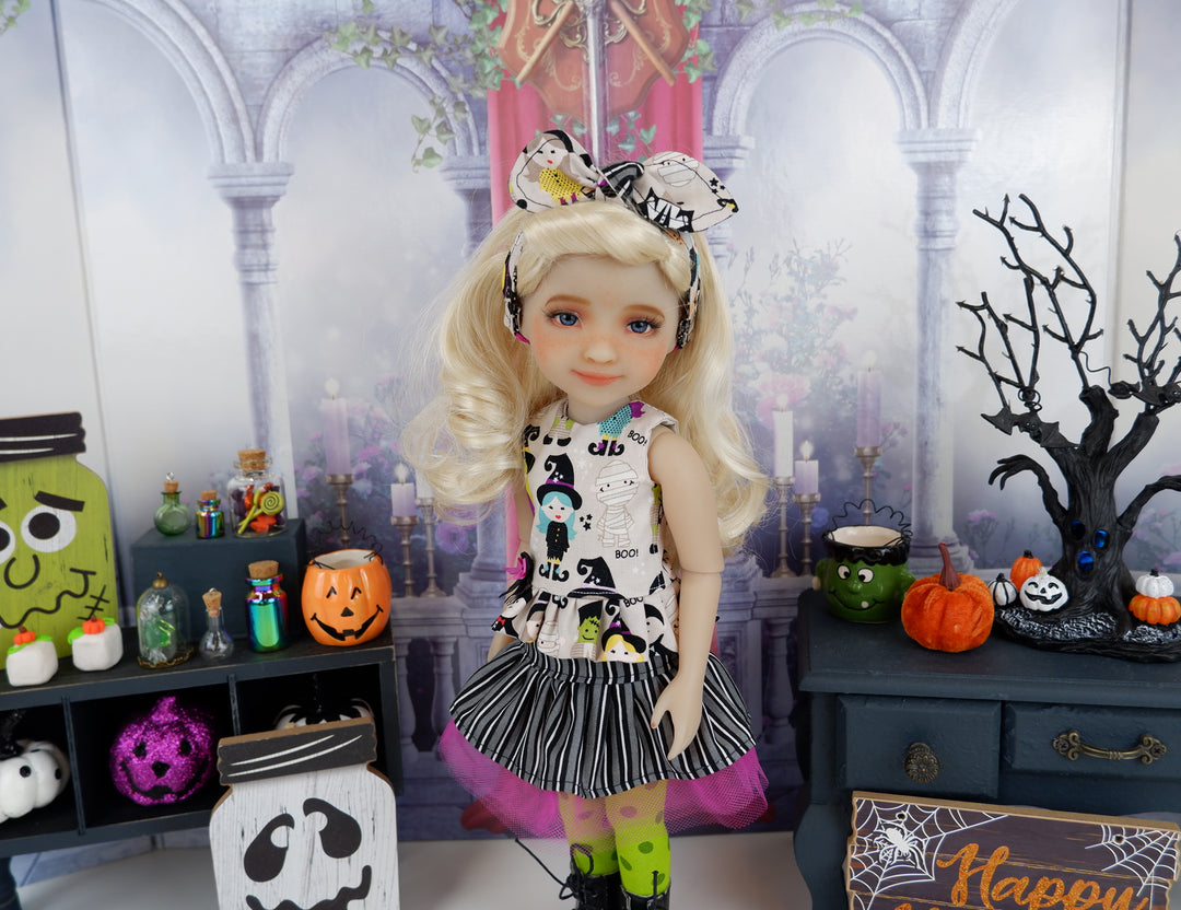 Halloween Costumes - top & skirt with boots for Ruby Red Fashion Friends doll