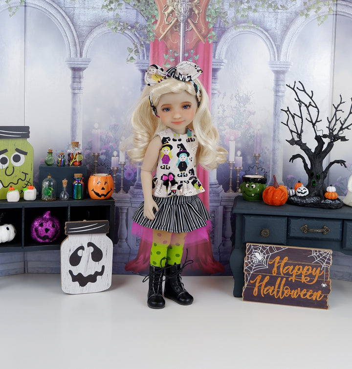 Halloween Costumes - top & skirt with boots for Ruby Red Fashion Friends doll