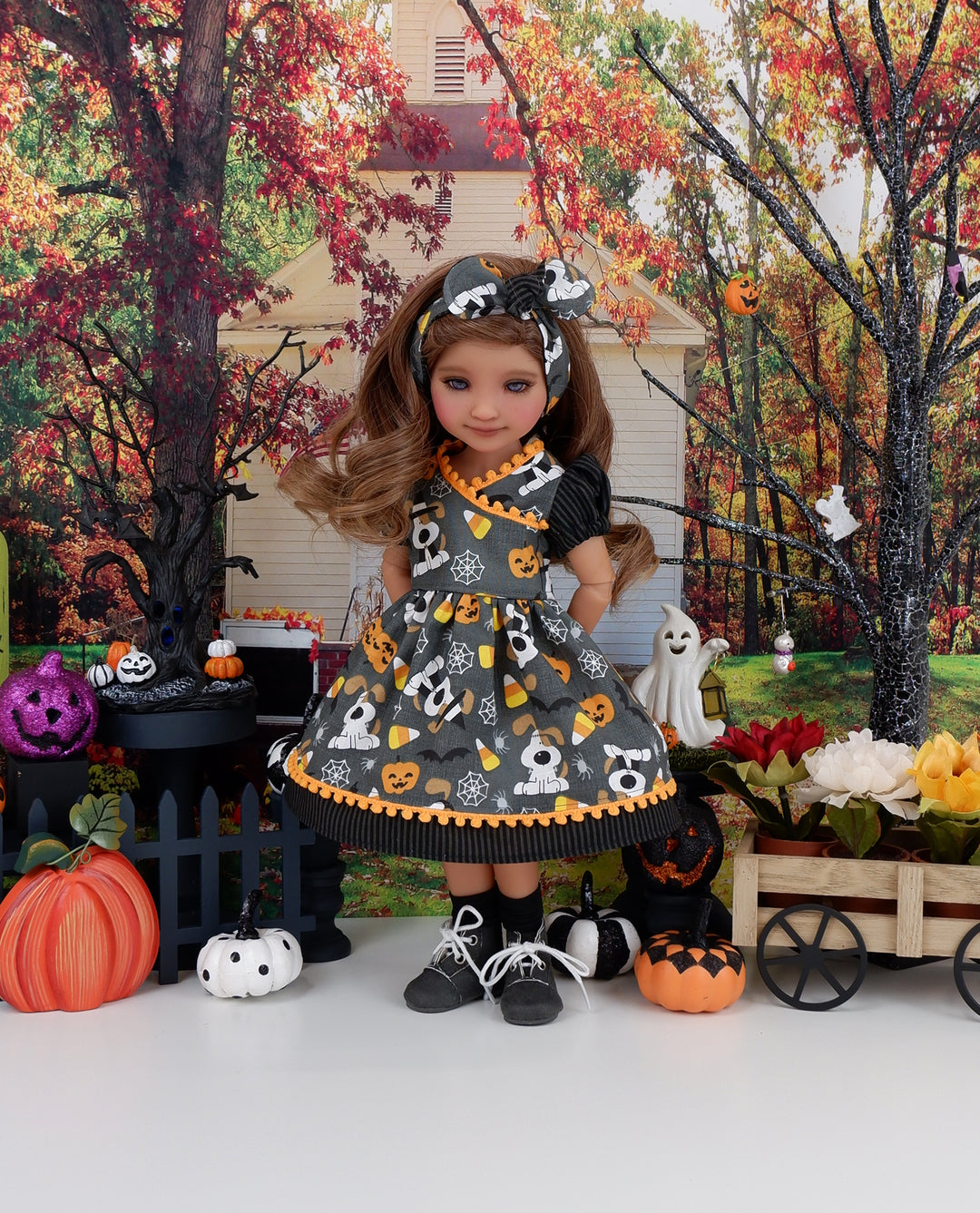 Halloween Dogs - dress with boots for Ruby Red Fashion Friends doll
