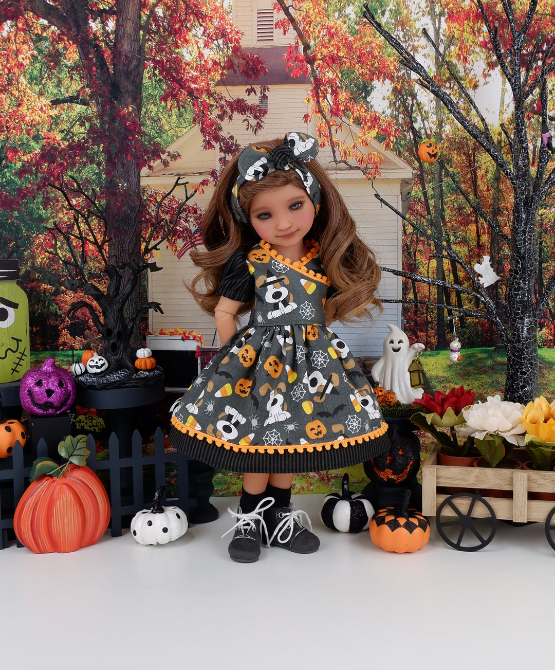 Halloween Dogs - dress with boots for Ruby Red Fashion Friends doll