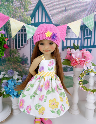 Happy Flowers - dress and sweater set with shoes for Ruby Red Fashion Friends doll