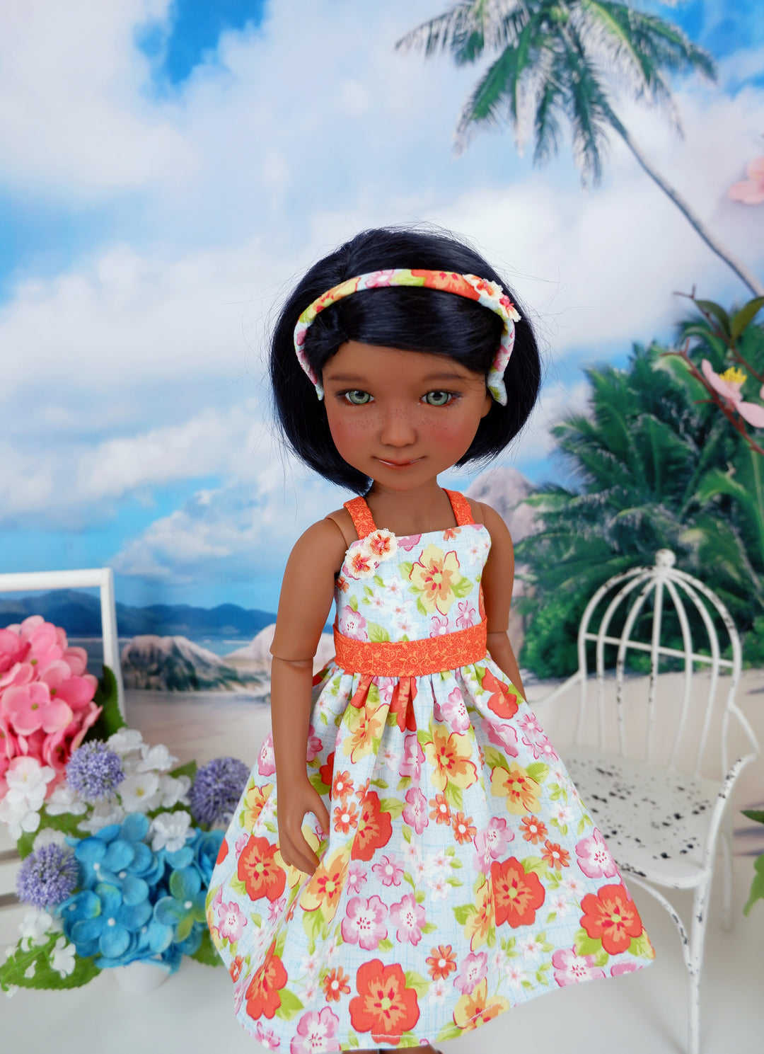 Hawaiian Floral - dress with shoes for Ruby Red Fashion Friends doll