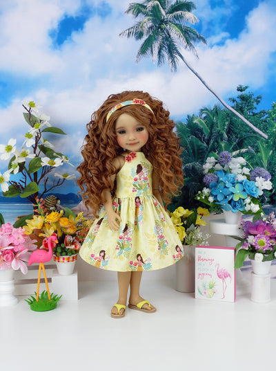 Hawaiian Girl - dress with shoes for Ruby Red Fashion Friends doll