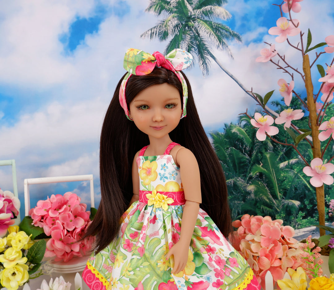 Hawaiian Hibiscus - dress with shoes for Ruby Red Fashion Friends doll