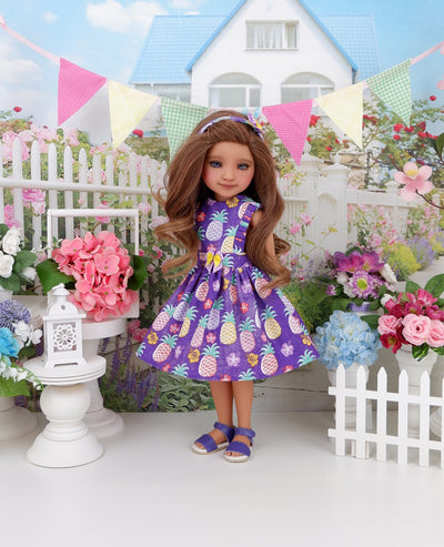 Hawaiian Pineapple - dress with sandals for Ruby Red Fashion Friends doll