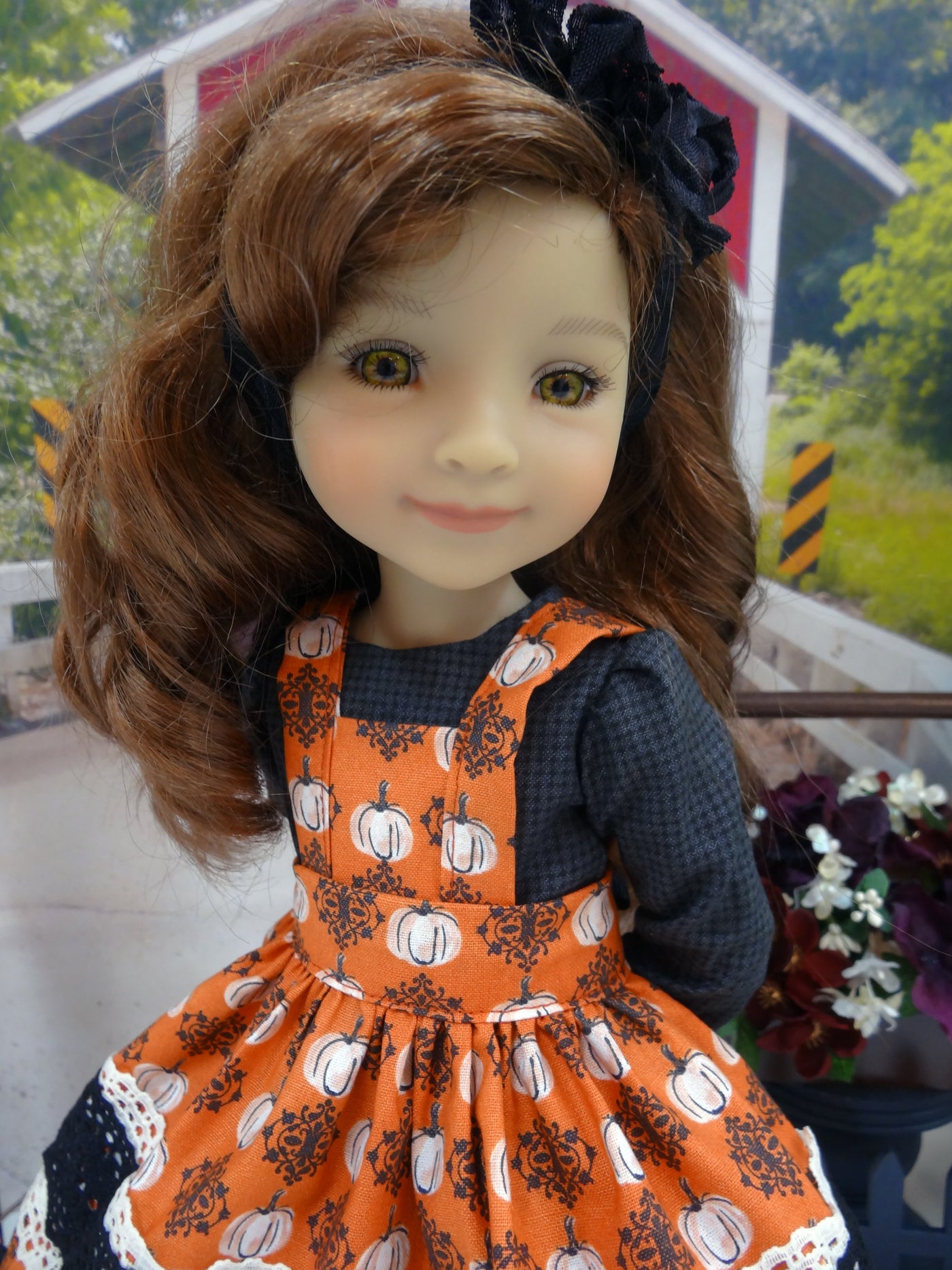 Heritage Pumpkin - dress & apron for Ruby Red Fashion Friends doll