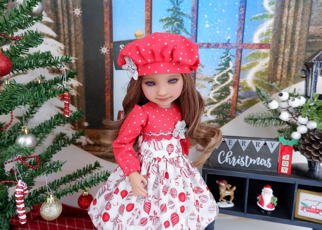 Holiday Baubles - dress and shoes for Ruby Red Fashion Friends doll