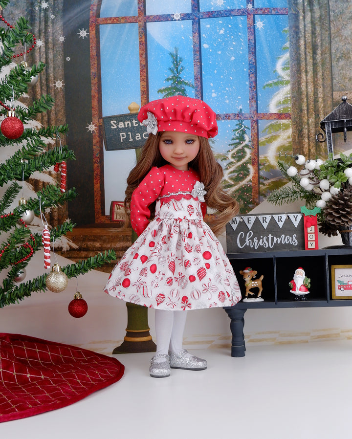 Holiday Baubles - dress and shoes for Ruby Red Fashion Friends doll