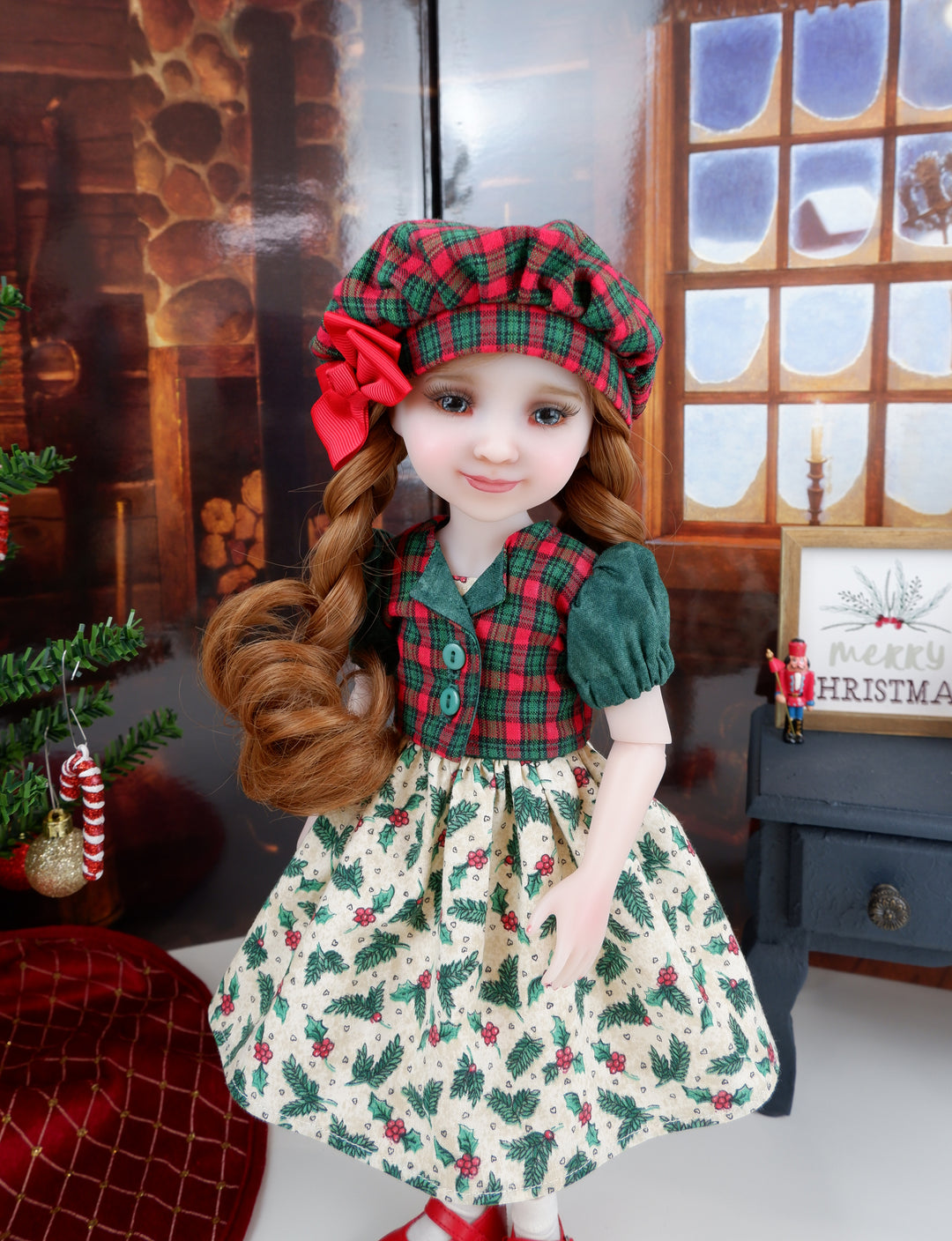 Holly Doodles - dress & jacket with shoes for Ruby Red Fashion Friends doll