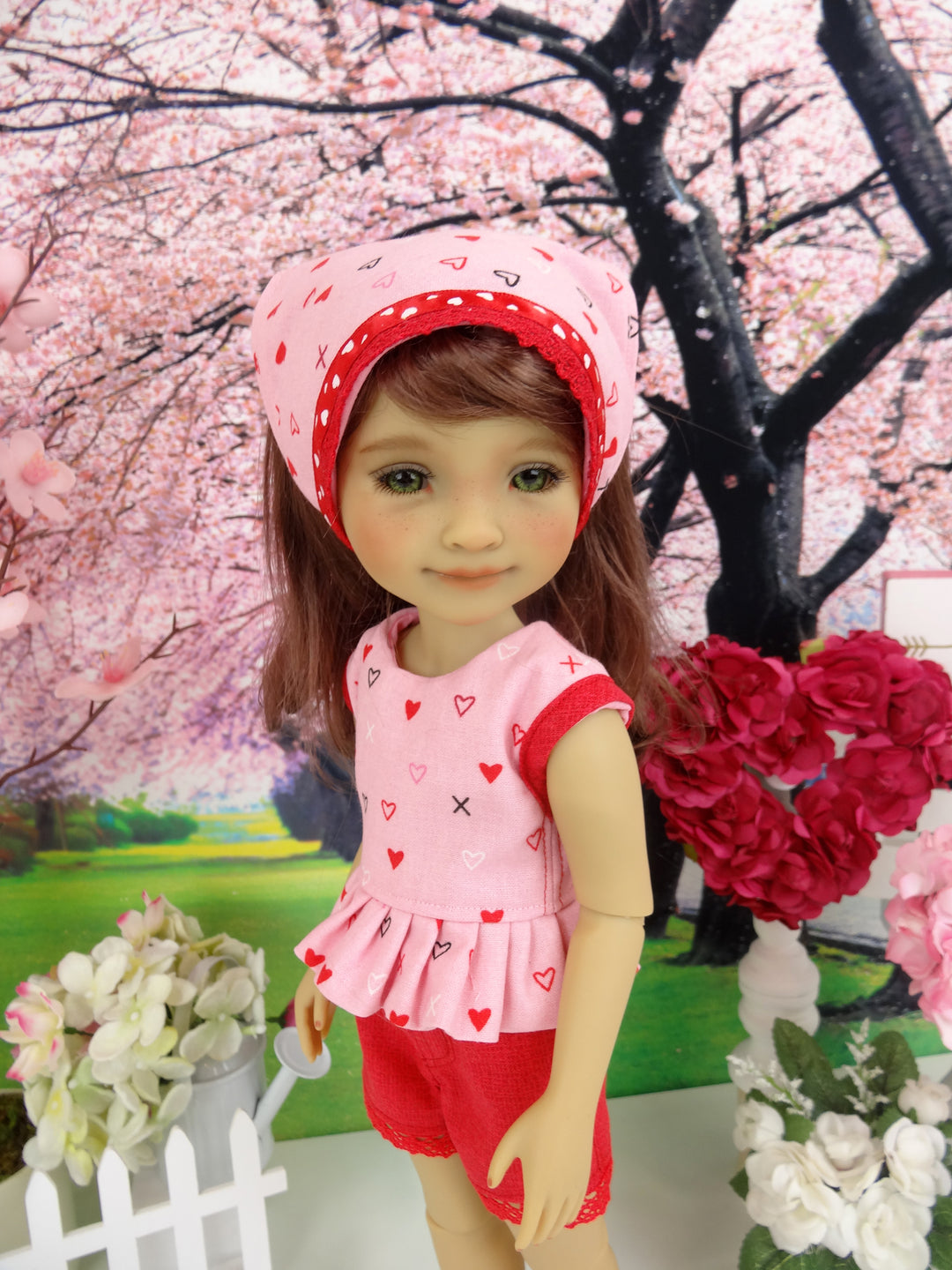 Hugs & Love - top & shorts with shoes for Ruby Red Fashion Friends doll