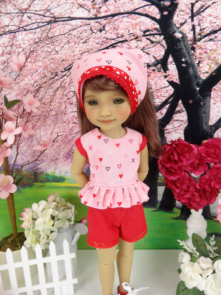Hugs & Love - top & shorts with shoes for Ruby Red Fashion Friends doll