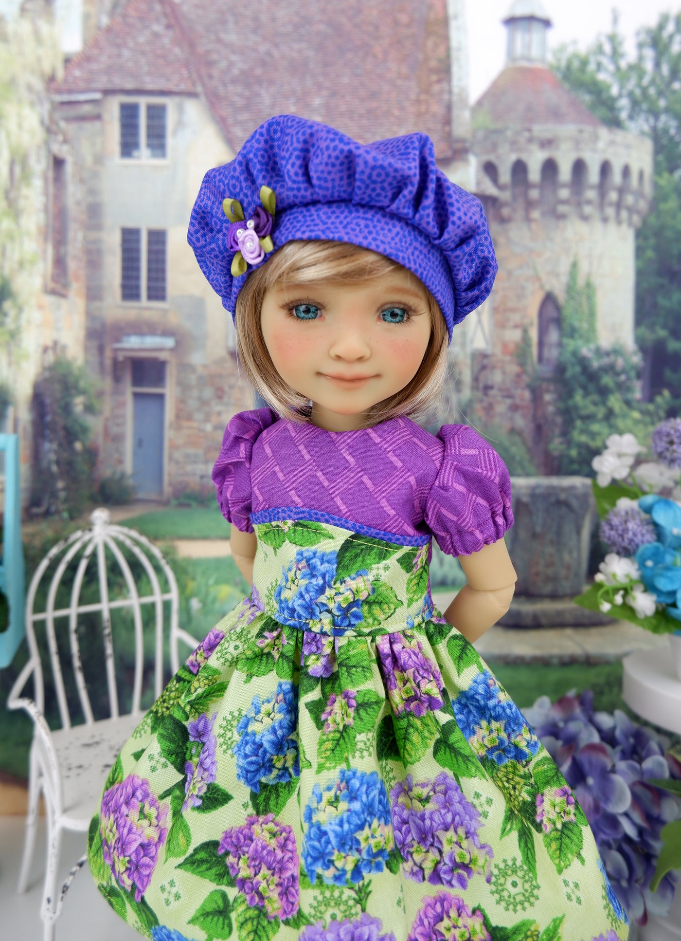 Hydrangea Garden - dress and shoes for Ruby Red Fashion Friends doll