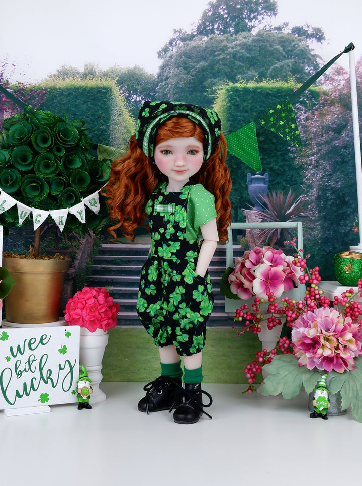 Irish Clover - shirt & overalls with boots for Ruby Red Fashion Friends doll