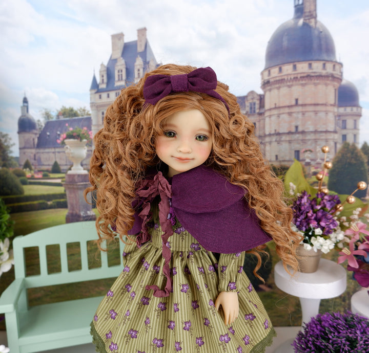 Ivy Stripes - dress & capelet with boots for Ruby Red Fashion Friends doll