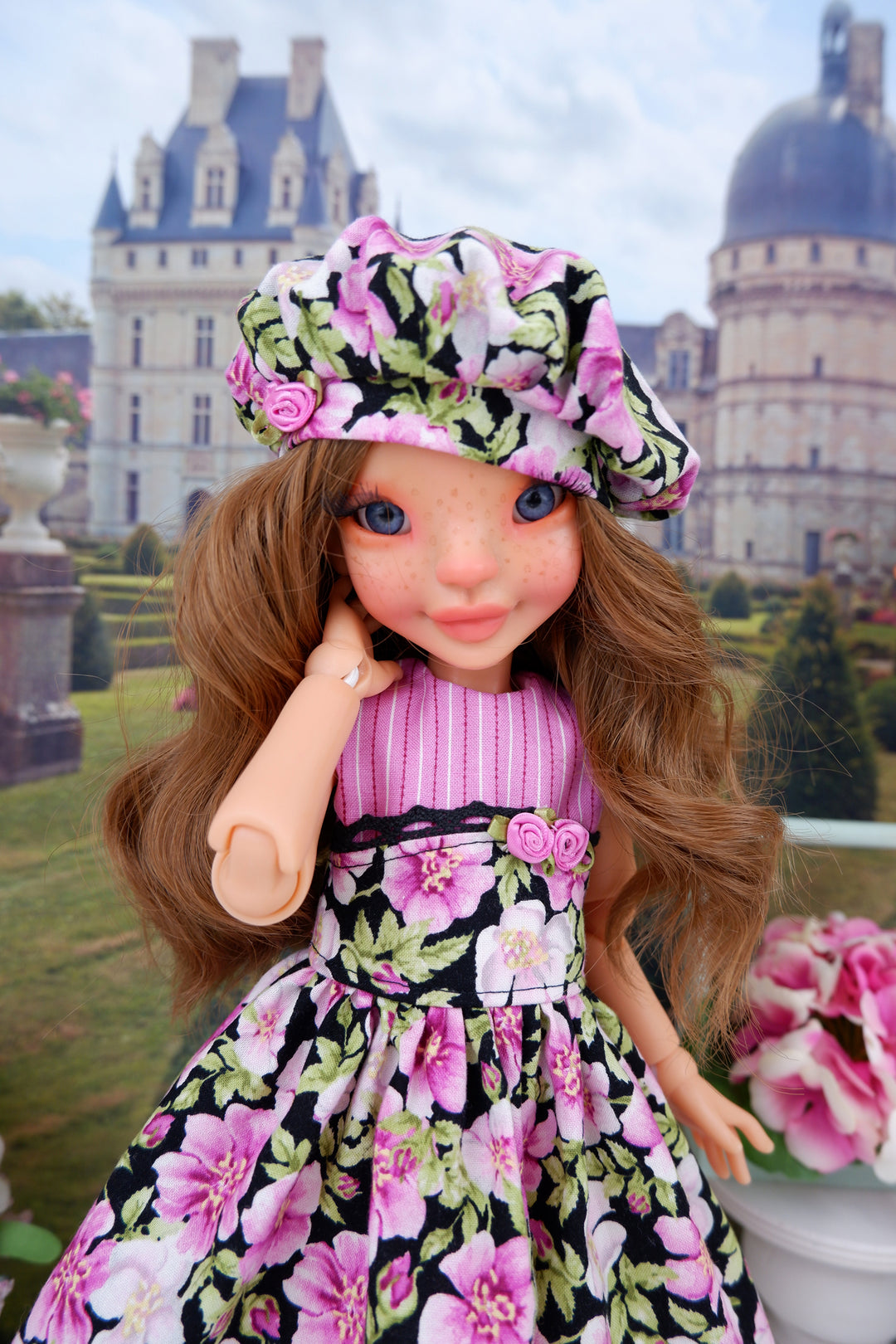 Japanese Rose - dress with shoes for Ava BJD doll