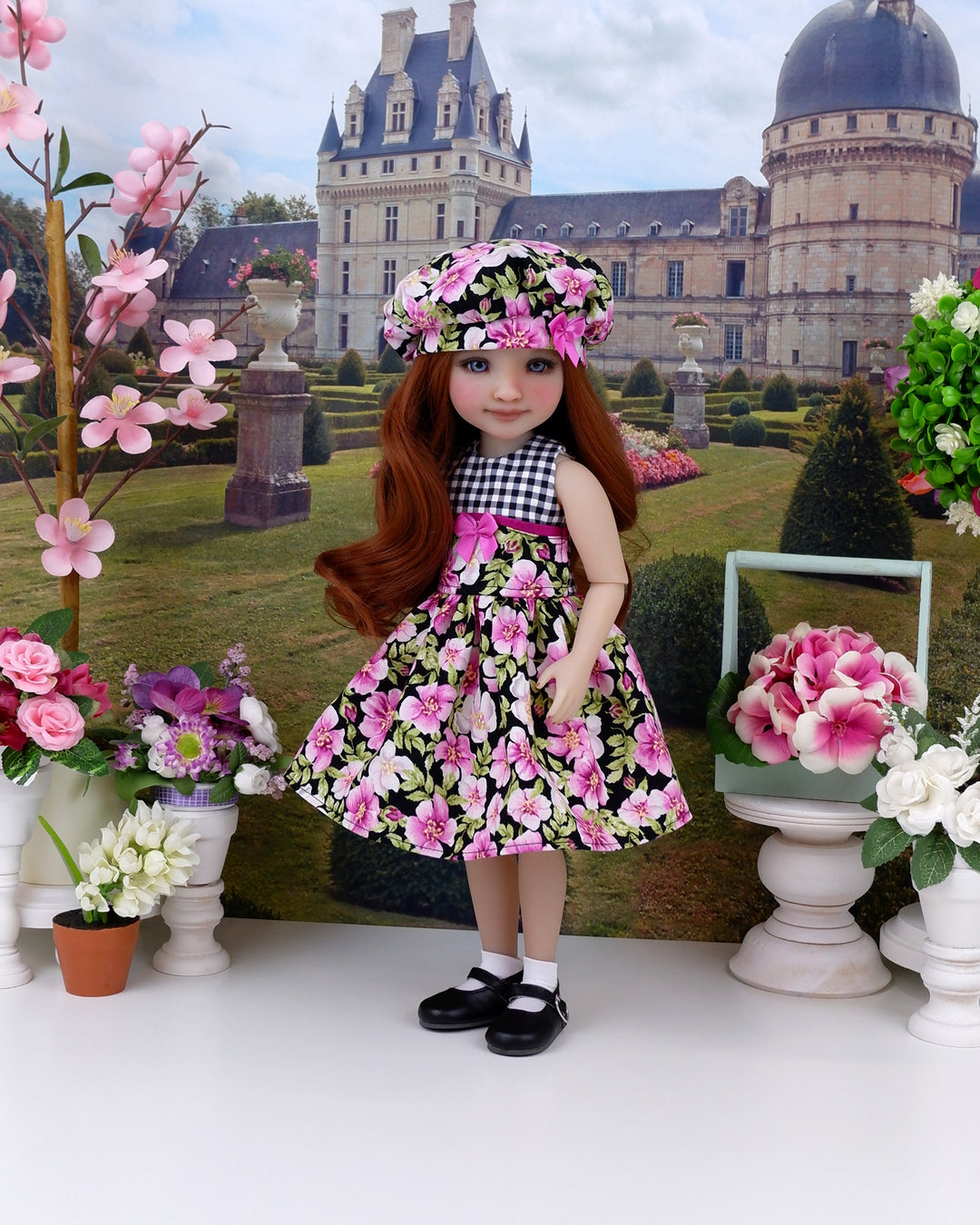 Japanese Rose - dress with shoes for Ruby Red Fashion Friends doll
