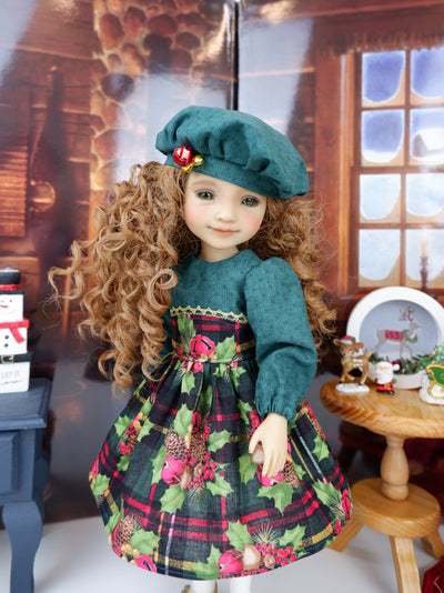 Jingle Bell Plaid - dress with shoes for Ruby Red Fashion Friends doll