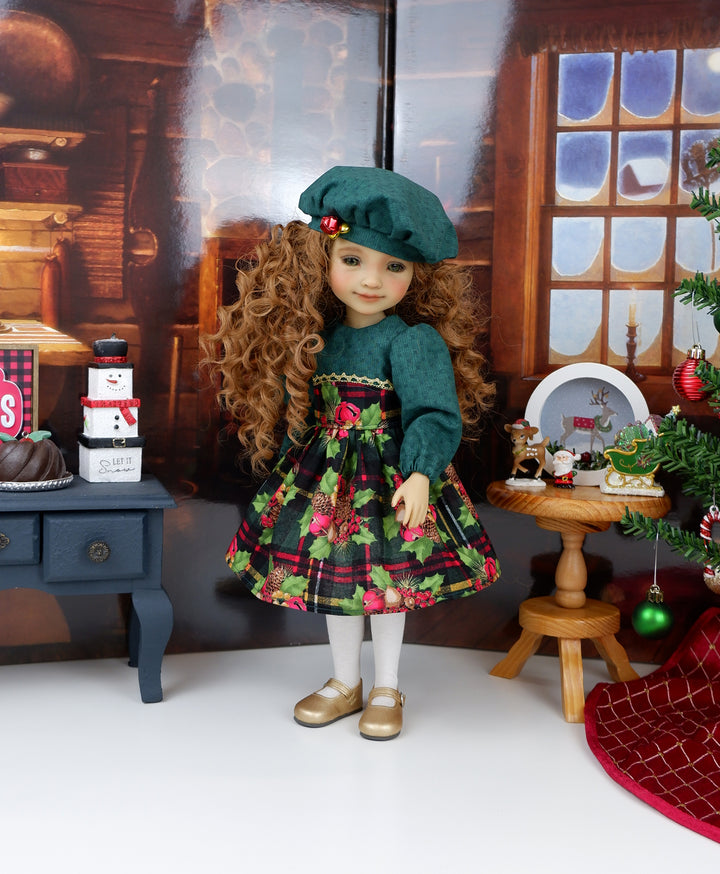 Jingle Bell Plaid - dress with shoes for Ruby Red Fashion Friends doll