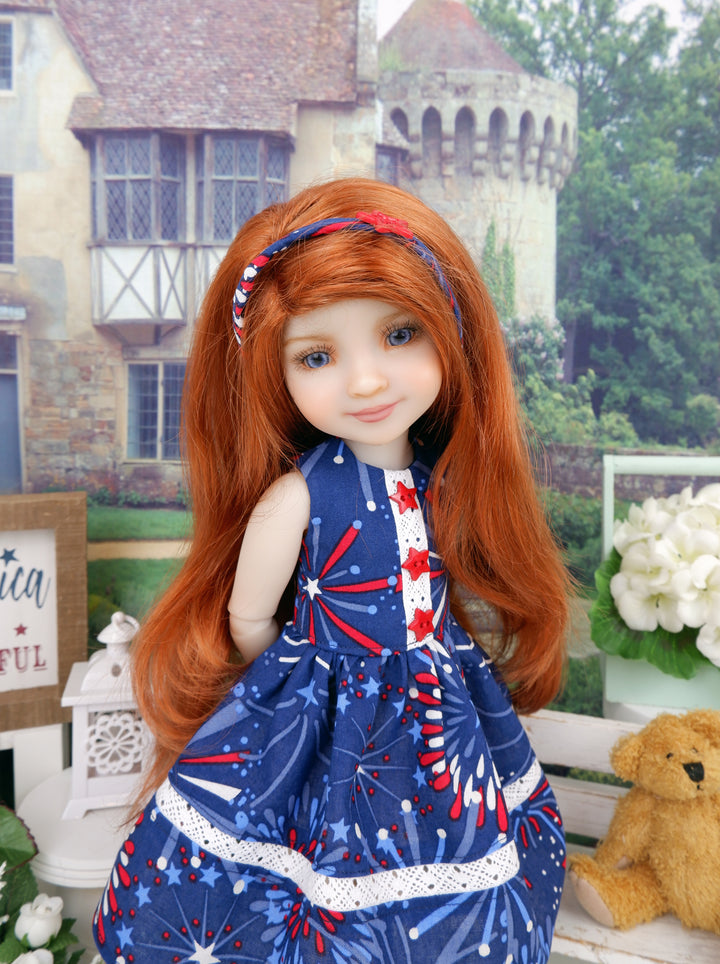 July Fireworks - dress with shoes for Ruby Red Fashion Friends doll