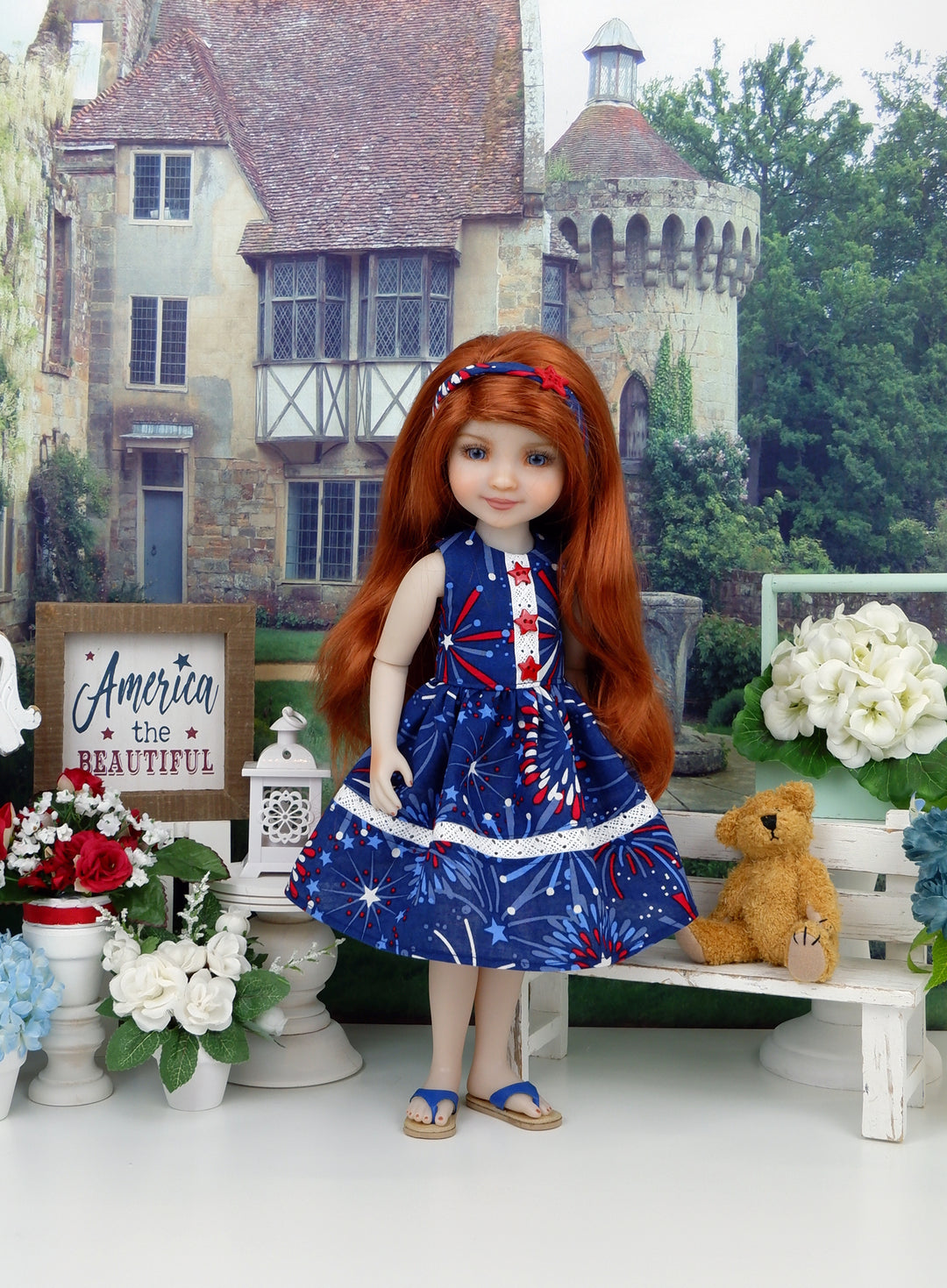 July Fireworks - dress with shoes for Ruby Red Fashion Friends doll
