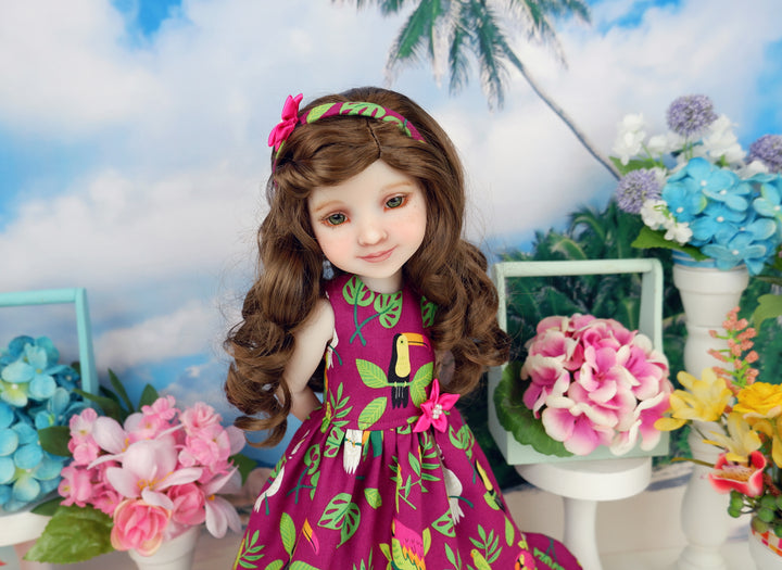 Jungle Birds - dress with shoes for Ruby Red Fashion Friends doll