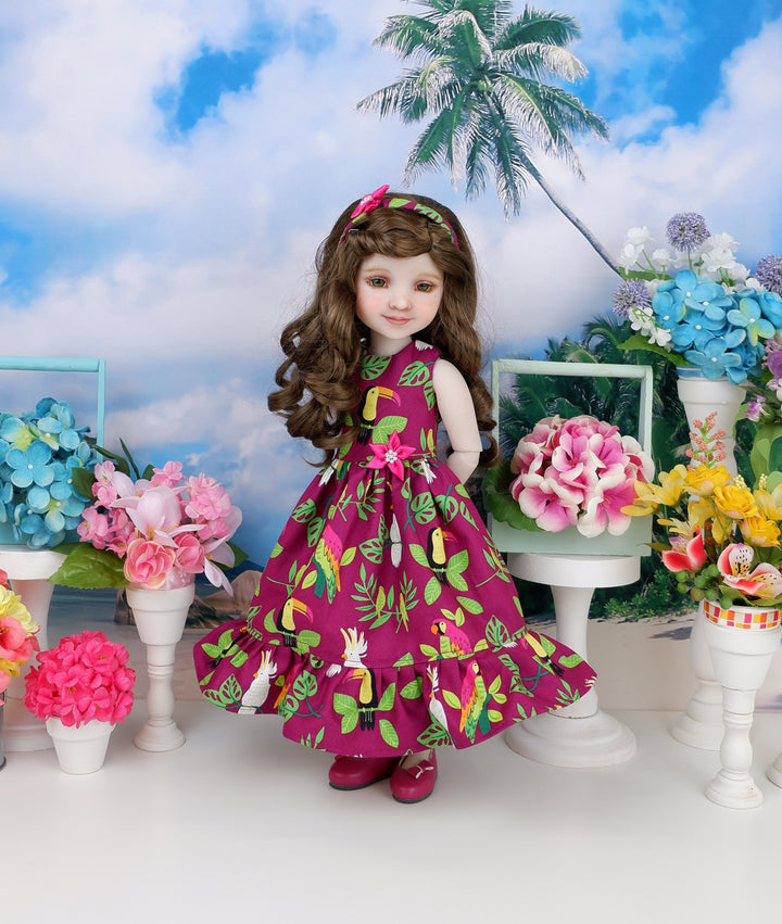Jungle Birds - dress with shoes for Ruby Red Fashion Friends doll