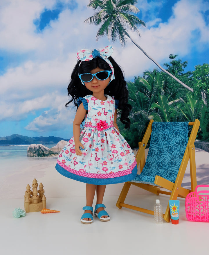 Kaylani - custom tropical theme Ruby Red Fashion Friend doll & wardrobe