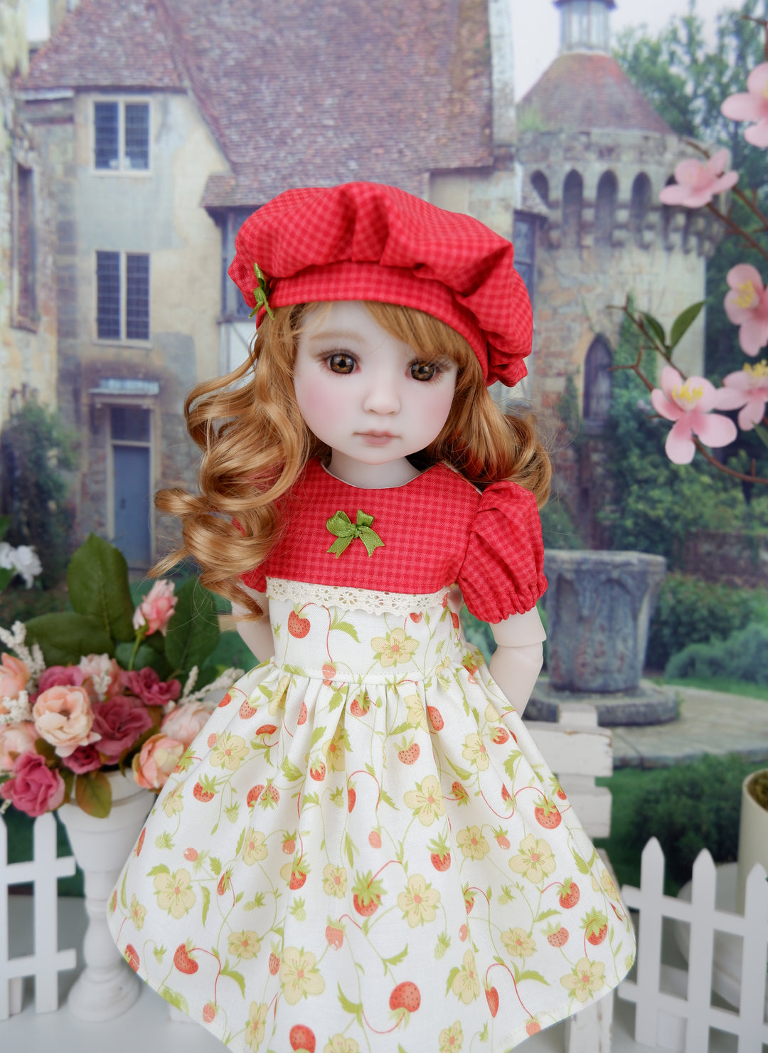 Late Summer Strawberry - dress with shoes for Ruby Red Fashion Friends doll