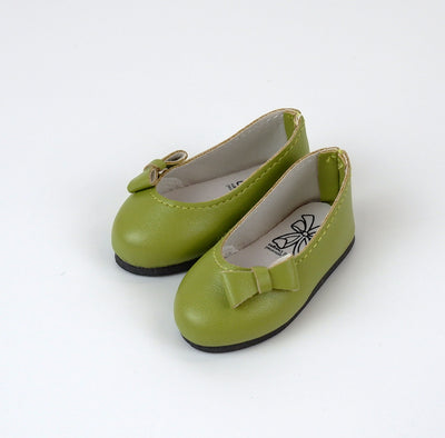 Bow Toe Ballet Flats - Leaf Green