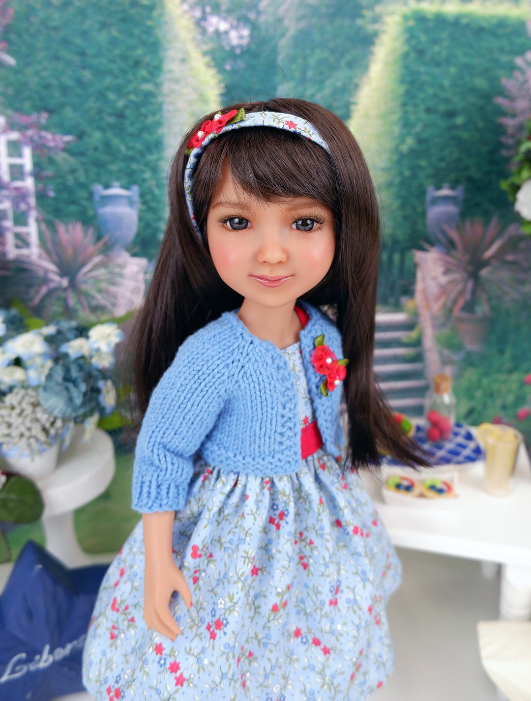 Liberty Garden - dress and sweater with shoes for Ruby Red Fashion Friends doll