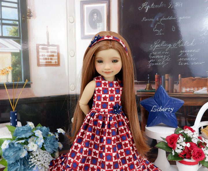 Liberty Stars - dress with shoes for Ruby Red Fashion Friends doll
