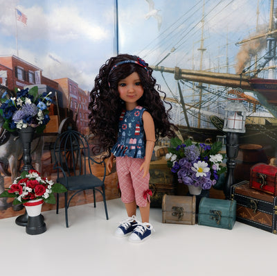 Lighthouse Keeper - top & capris with shoes for Ruby Red Fashion Friends doll