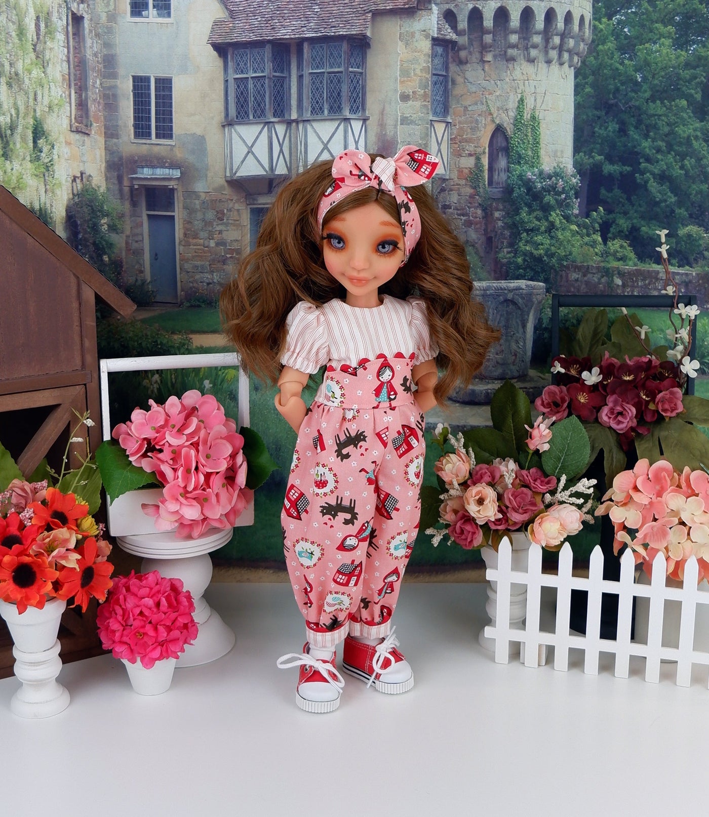 Lil' Red Riding Hood - romper with tennis shoes for Ava BJD doll