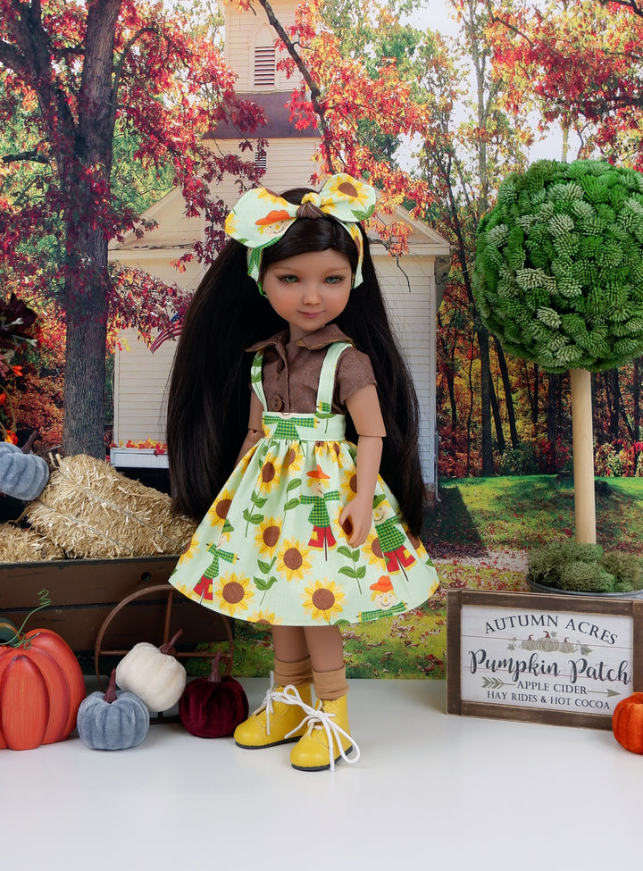Lil' Scarecrow - blouse & jumper with boots for Ruby Red Fashion Friends doll