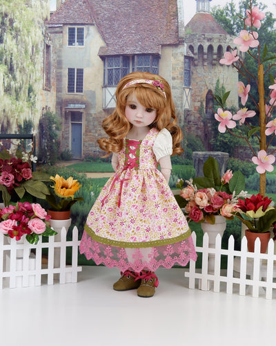 Linderhof Beauty - dirndl dress ensemble with boots for Ruby Red Fashion Friends doll