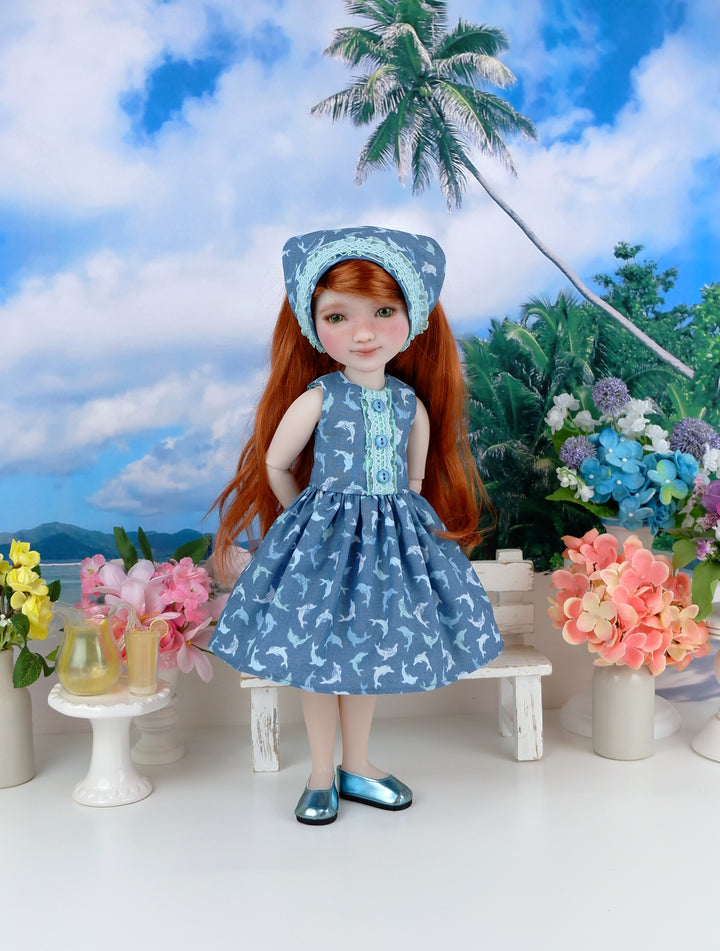 Little Dolphin - dress with shoes for Ruby Red Fashion Friends doll