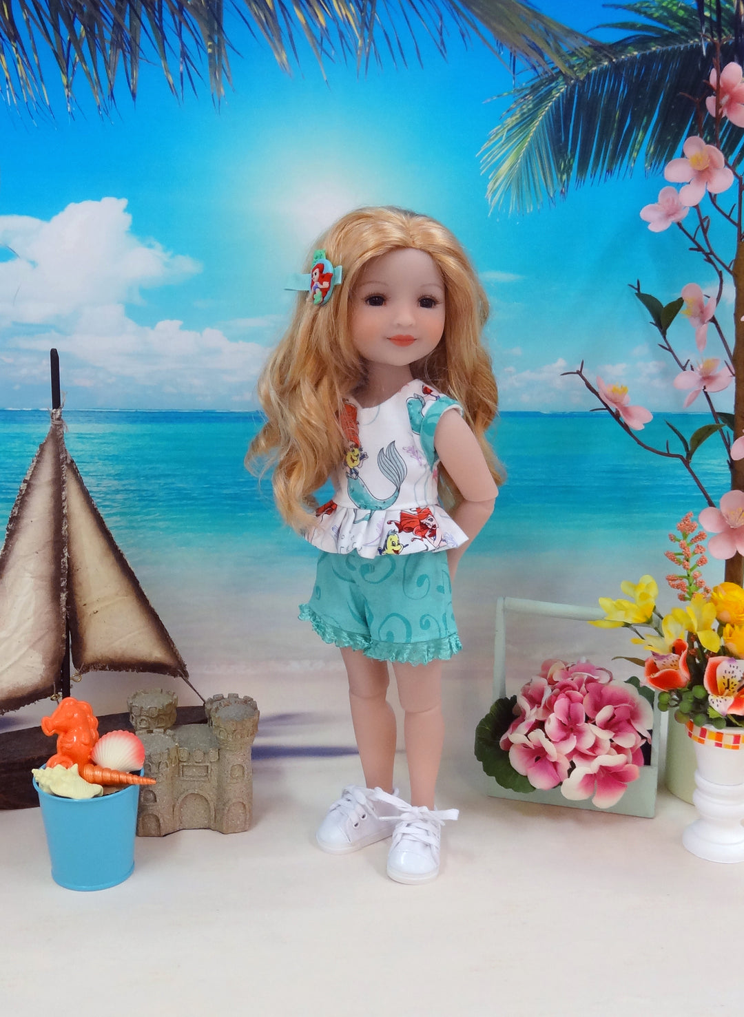 Little Mermaid - top & shorts for Ruby Red Fashion Friends doll