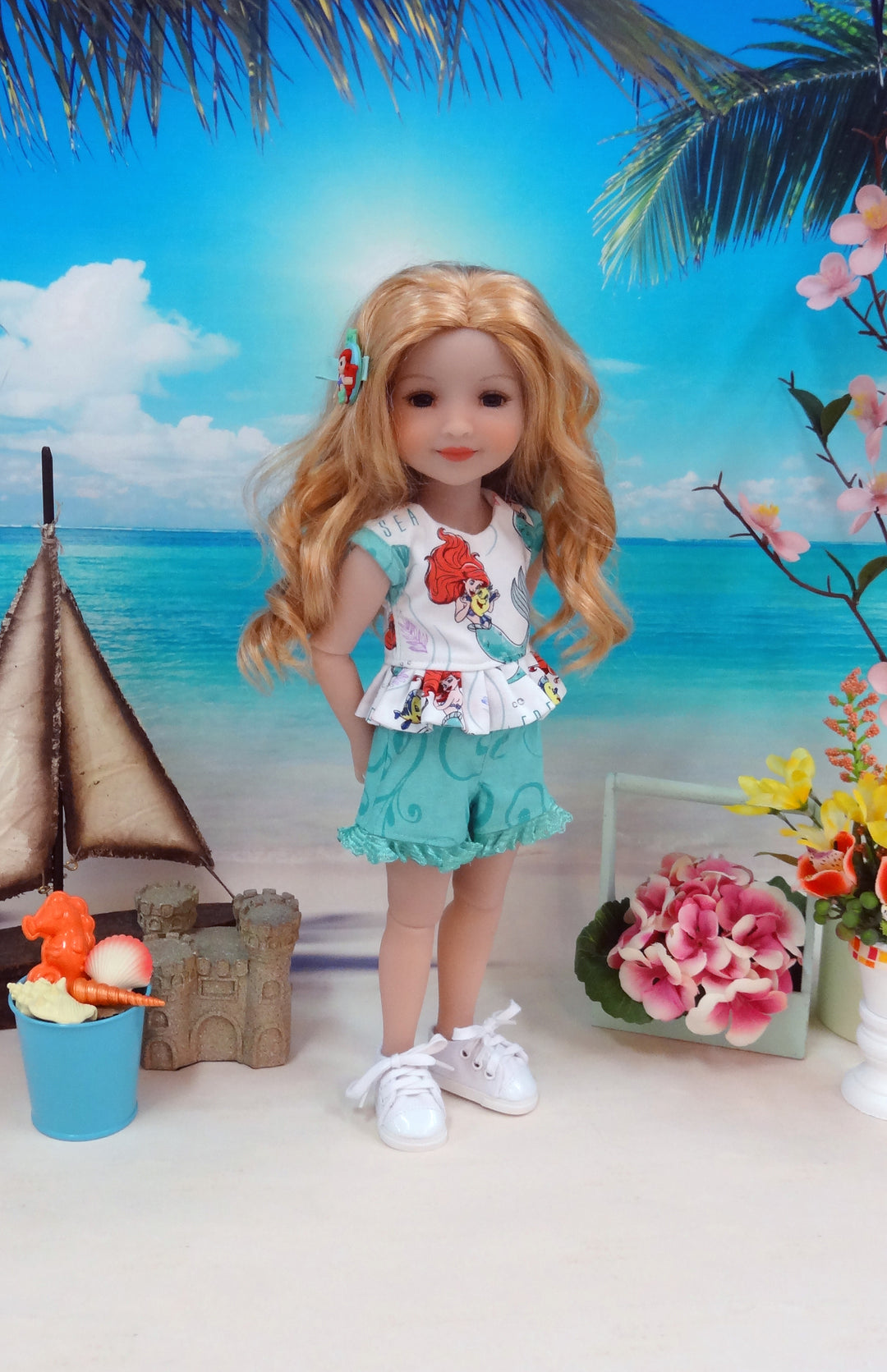 Little Mermaid - top & shorts for Ruby Red Fashion Friends doll