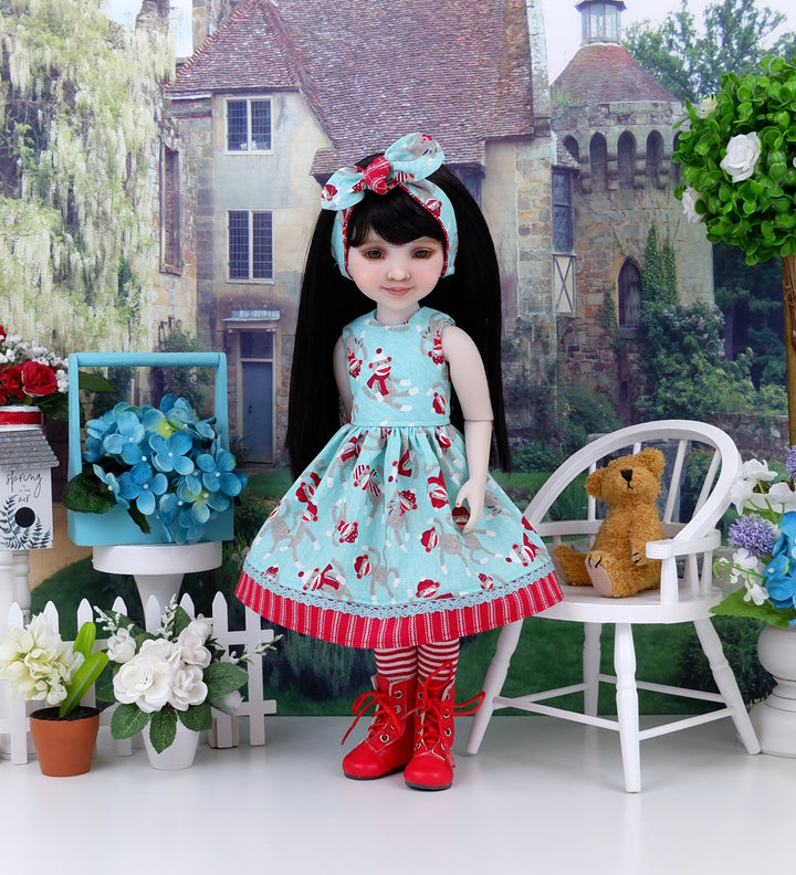 Little Sock Monkey - dress with boots for Ruby Red Fashion Friends doll