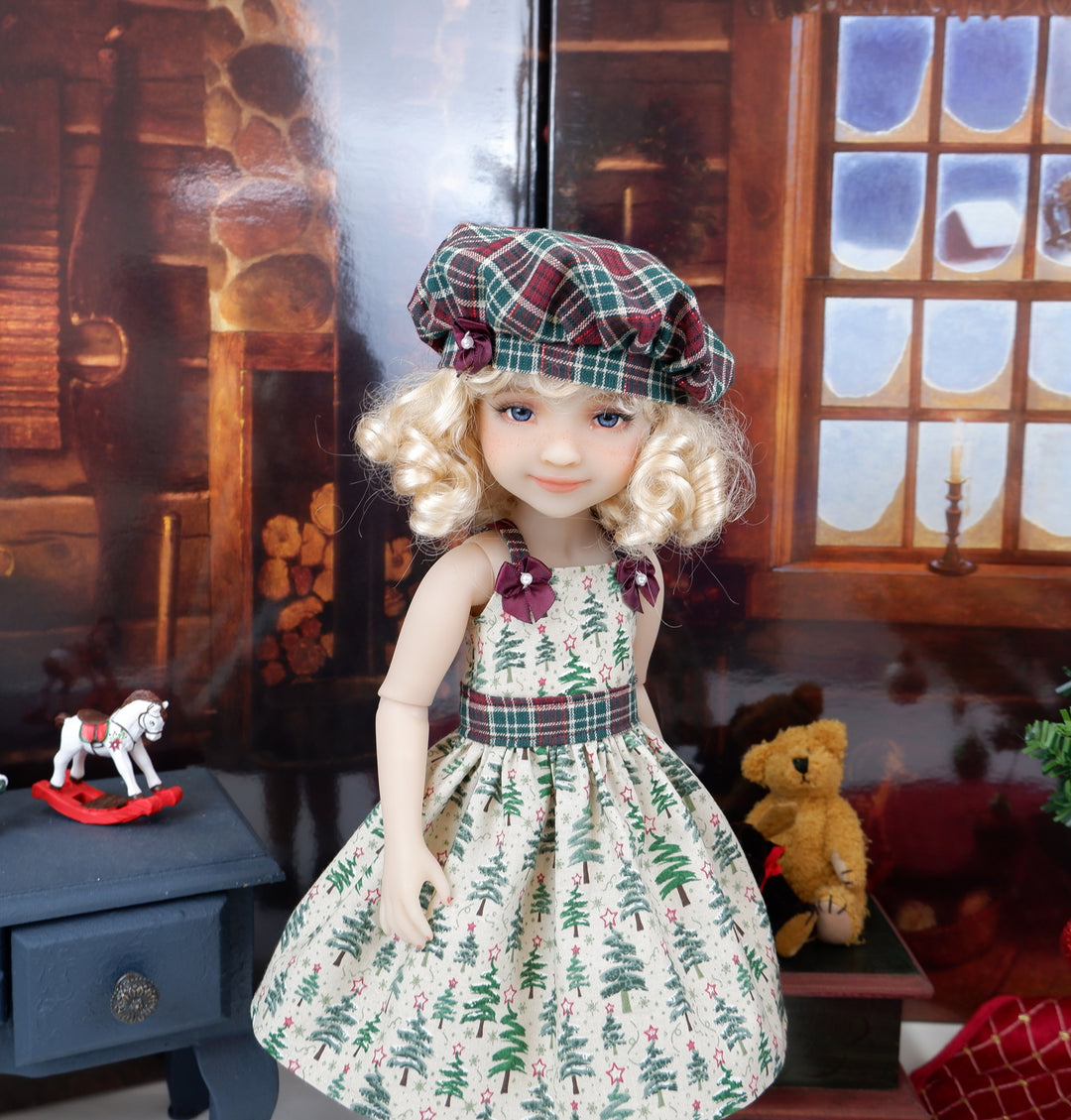Log Cabin Christmas - dress with shoes for Ruby Red Fashion Friends doll